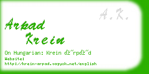 arpad krein business card